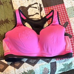 Victoria's Secret Vibrant Pink and Black Sports Bra